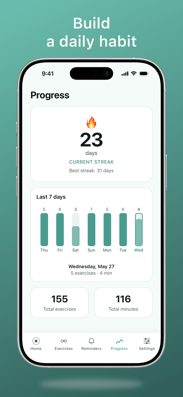 Track your streak and minutes
